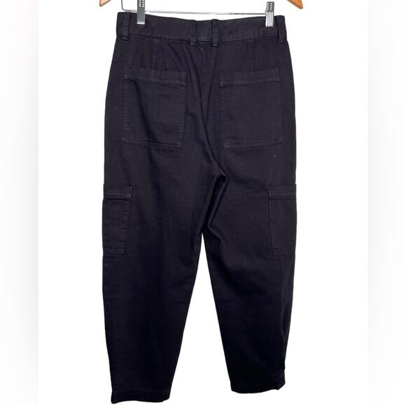 Banana Republic Black black barrel cut pant Tapered Leg Utility Pants Size 0 - Picture 2 of 13